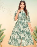 Designer Green Colour Printed Women's Kurti